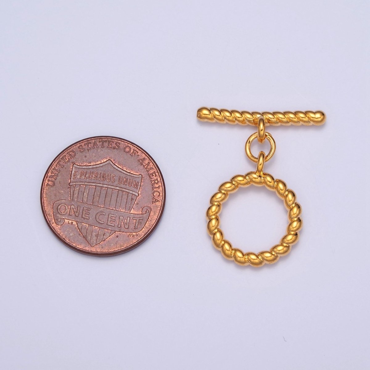 Gold Round Toggle Clasp, Bracelet Necklace Jewelry Clasps, 24K Gold plated OT Clasp L-713 L-714 L-823 - DLUXCA
