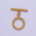 Gold Round Toggle Clasp, Bracelet Necklace Jewelry Clasps, 24K Gold plated OT Clasp L-713 L-714 L-823 - DLUXCA