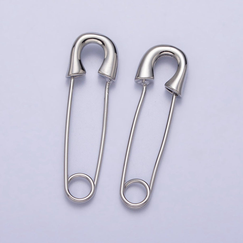 Safety Pin Earrings Silver Safety Pin Earrings Modern Geometric Earrings Minimalist Look |EARRINGS-00244