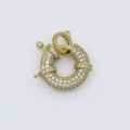 Gold Sailor Clasp CZ Gold plated Push Gate Ring Charm For DIY Jewelry Making Necklace Bracelet Anklet L-314 - DLUXCA