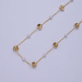 Gold Satellite Pearl & Abstract Bead Chain Wholesale by Yard For DIY Jewelry Making Component | ROLL-841 Clearance Pricing - DLUXCA