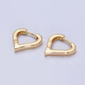 Gold, Silver 14mm Heart Triangle Flat Huggie Cartilage Hoop Earrings | AB516 AB524