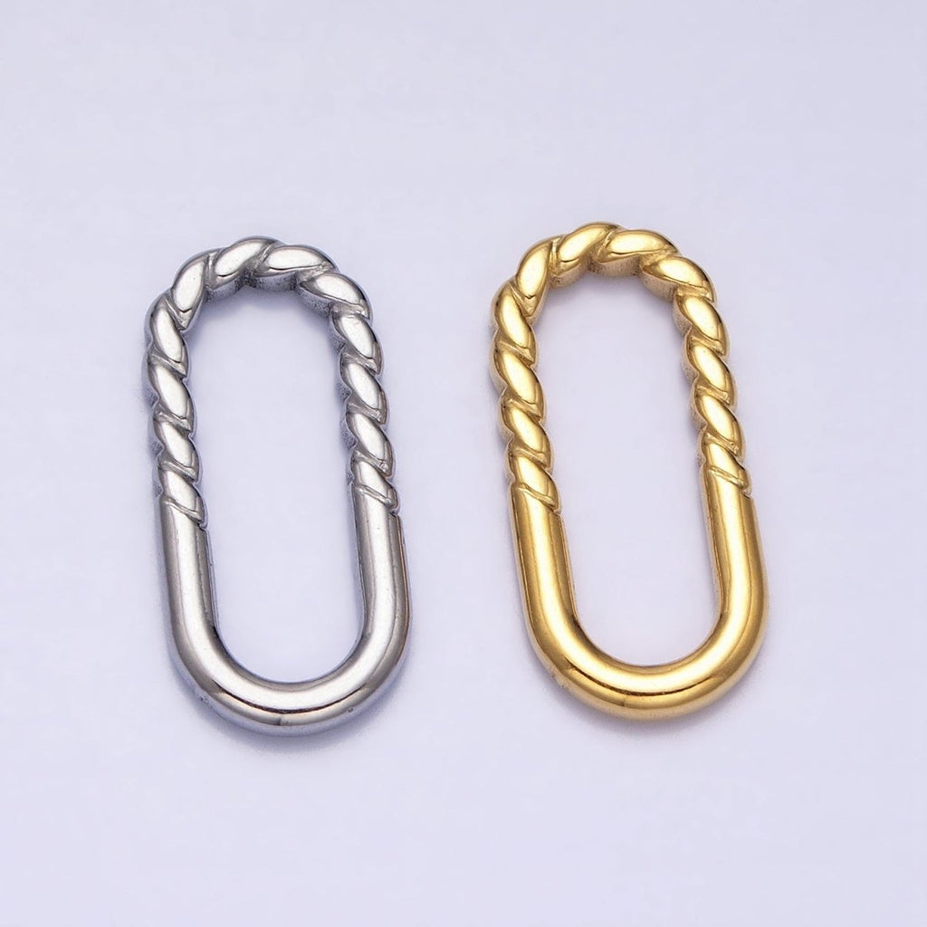 Gold, Silver 21mm Half Twisted Oblong Link Supply | Z-290 Z-291 - DLUXCA