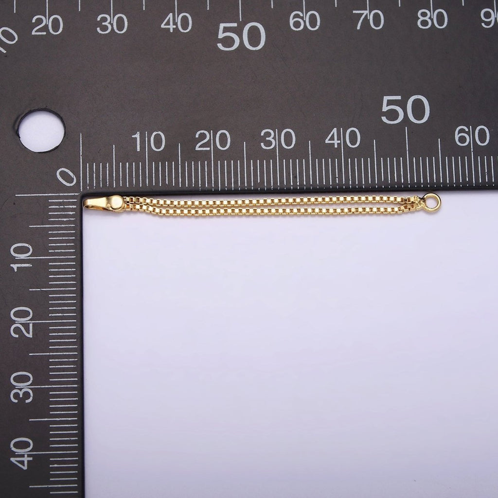 Gold, Silver 5mm Double Box Chain Open Loop Linear Earring Drop Jewelry Making Supply | Z-933 Z-934 - DLUXCA