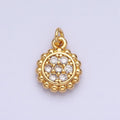 Gold, Silver Beaded Clear Micro Paved Round Add-On Charm | AC605 AC626
