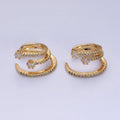 16K Gold plated Celestial Star Triple Micro Paved CZ Claw Cuff Earrings in Gold & Silver | AB941 AB931
