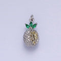 Gold, Silver Cut Spiked Pineapple Fruit Green Marquise Puffed Add-On Charm | AC705 AC706 - DLUXCA