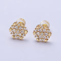 Gold, Silver Flower Snowflake Clear CZ Marquise Stud Earrings | AB372 AB373 - DLUXCA