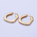 Gold, Silver Geometric Abstract Square Triangle Statement Latch Earrings | AB545 AB546