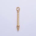 Gold, Silver Hexagonal Textured Micro Paved CZ Arrow Add-On Charm | AC681 AC682