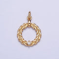Gold, Silver Holy Wreath Christmas Clear CZ Open Charm | AC395 AC396 - DLUXCA