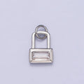 Gold, Silver Mini Clear Baguette CZ Padlock Add-On Charm | AC412 AC413 - DLUXCA