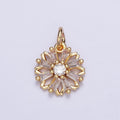 Gold, Silver Nature Flower Baguette Add-On Charm | AC701 AC702