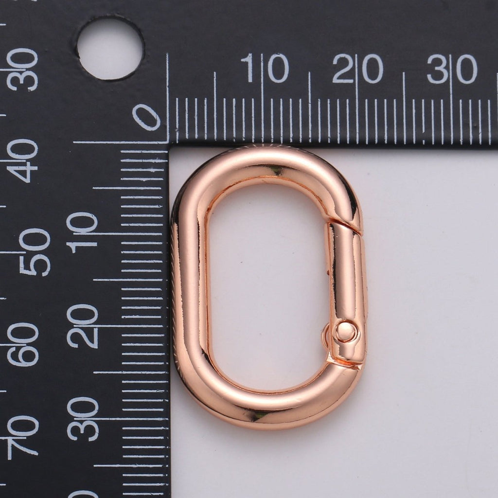 Gold, Silver, Rose Gold, Black Thick Push Gate Oval Clasp, Spring gate Clasp, 20x31mm Chunky Clasp for Statement Necklace L-028~L-031 - DLUXCA