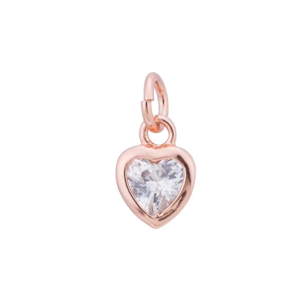 Gold / Silver / Rose Gold plated Heart Diamond, Cute Love, Dangle Charm, Modern Craft Gift Cubic Zirconia Bracelet Charm Bead Findings Pendant For Jewelry Making | E-230 E-232