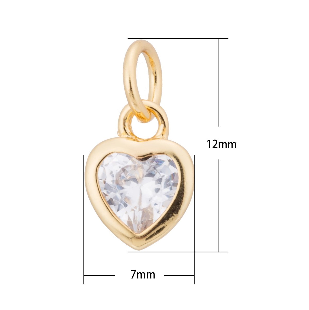 Gold / Silver / Rose Gold plated Heart Diamond, Cute Love, Dangle Charm, Modern Craft Gift Cubic Zirconia Bracelet Charm Bead Findings Pendant For Jewelry Making | E-230 E-232