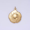 Gold Stainless Steel 16mm Hibiscus Flower Charm Minimalist Floral Charm | P932 - DLUXCA