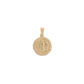 Gold Stainless Steel Dainty Holy Virgin Mother Mary, Intricate Flower Lady Guadalupe Medallion Pendant Catholic Religious Jewelry J-471 - DLUXCA
