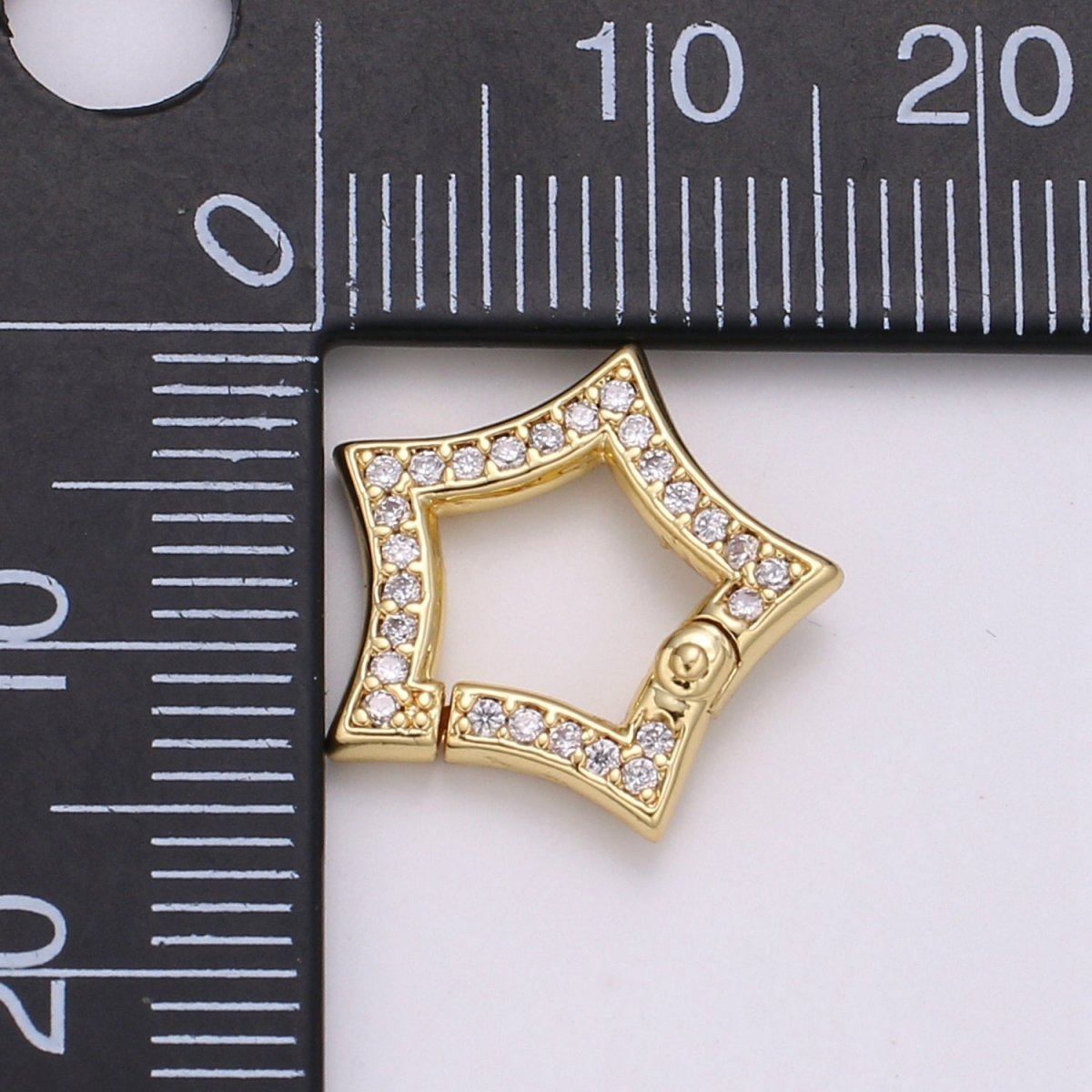 Gold Star Clasp Spring Gate Ring, Push Gate Ring Snap Click Lock 14K Gold plated Clasp for Link Necklace Bracelet Connector L-169 L-170 - DLUXCA