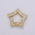Gold Star Clasp Spring Gate Ring, Push Gate Ring Snap Click Lock 14K Gold plated Clasp for Link Necklace Bracelet Connector L-169 L-170 - DLUXCA