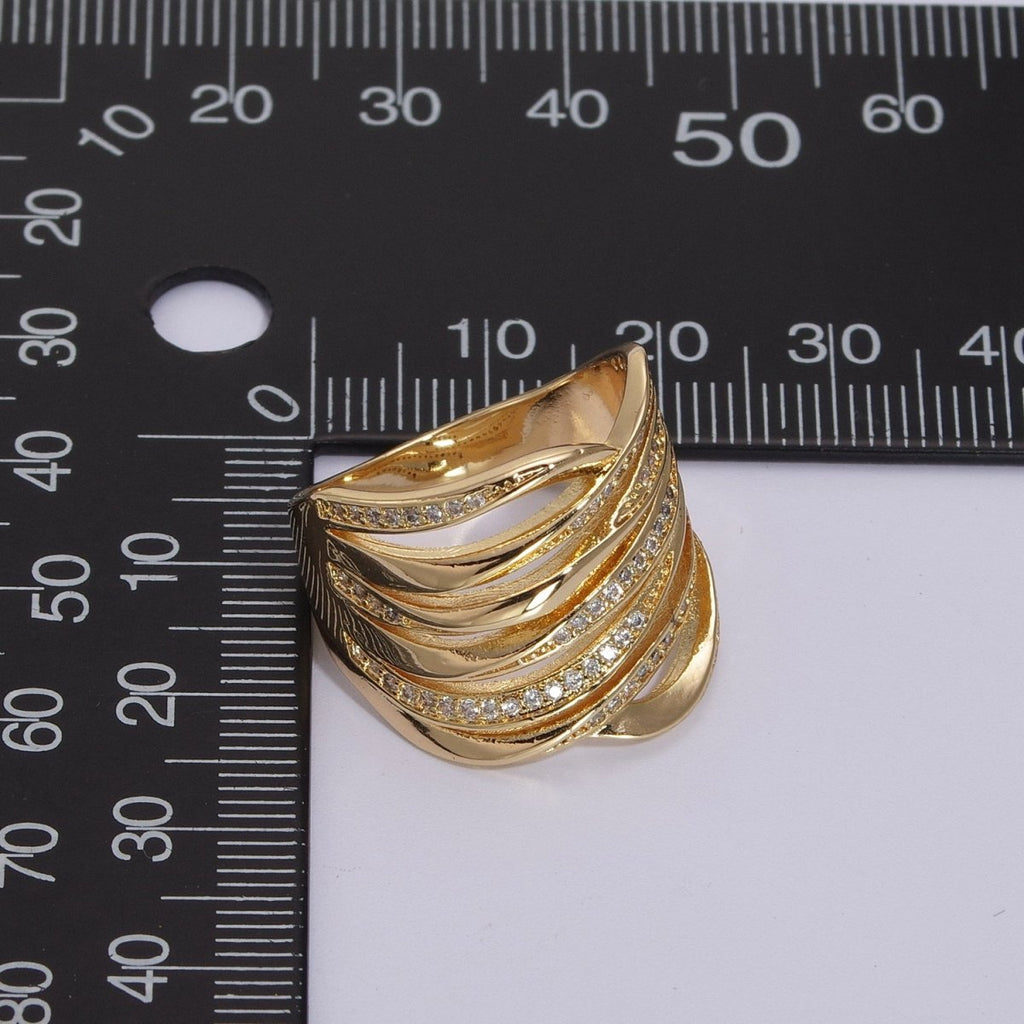 Gold Statement Ring, Gold Ring for Women, Multi Band Ring, Chunky Ring, Wide Ring, Gold Boho Ring, Unique Ring, Rings for woman, Crossover U-105~U-108