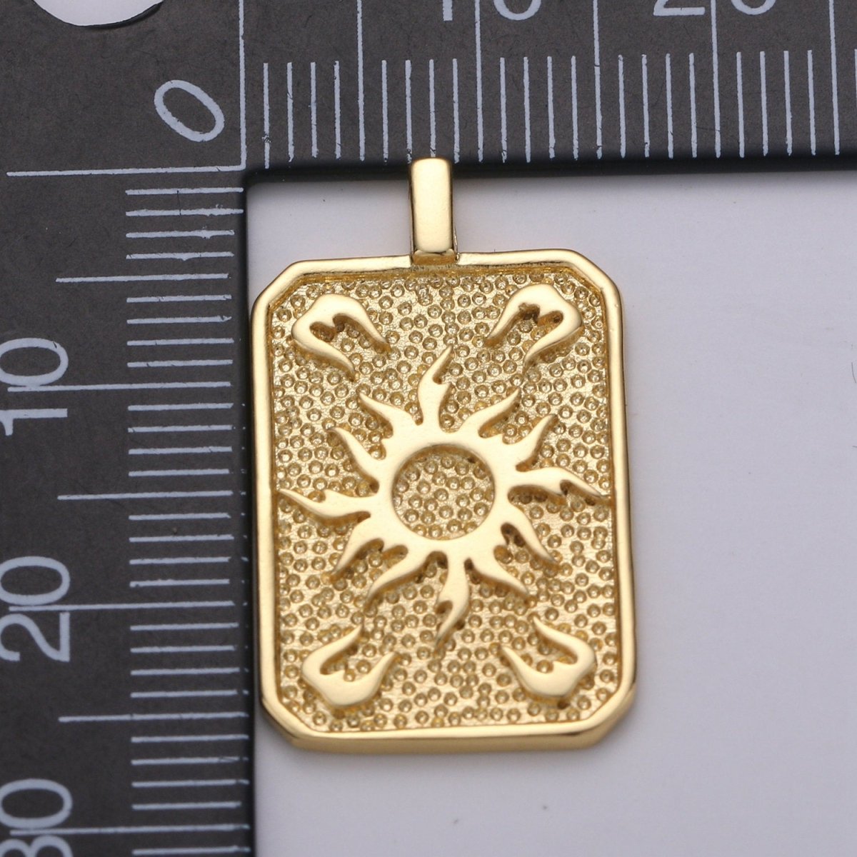 Gold Sun Charm Gold plated Medallion, Celestial Pendant Necklace Charm for Statement Necklace Component Gold Tag Unisex Jewelry J-031 - DLUXCA