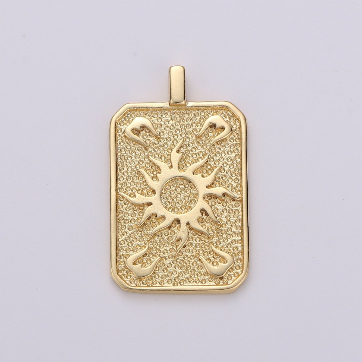 Gold Sun Charm Gold plated Medallion, Celestial Pendant Necklace Charm for Statement Necklace Component Gold Tag Unisex Jewelry J-031 - DLUXCA