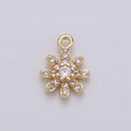 Gold Sunflower / Gold Daisy Charm 11x8mm - Mini Flower Charm Dainty sun flower Charm for bracelet earring necklace supply | D-405 - DLUXCA