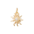 Gold Sunshine, Sun Bright, Sunburst, Celestial, Sunny DIY Craft Cubic Zirconia Bracelet Charm Bead Finding Pendant For Jewelry Making, C-176 - DLUXCA