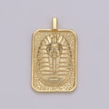 Gold Tag Pharaoh Charm Gold plated Medallion, Egyptian Mummy Sarcophagus Pendant Necklace Charm for Necklace Component Men Unisex Jewelry J-025 - DLUXCA