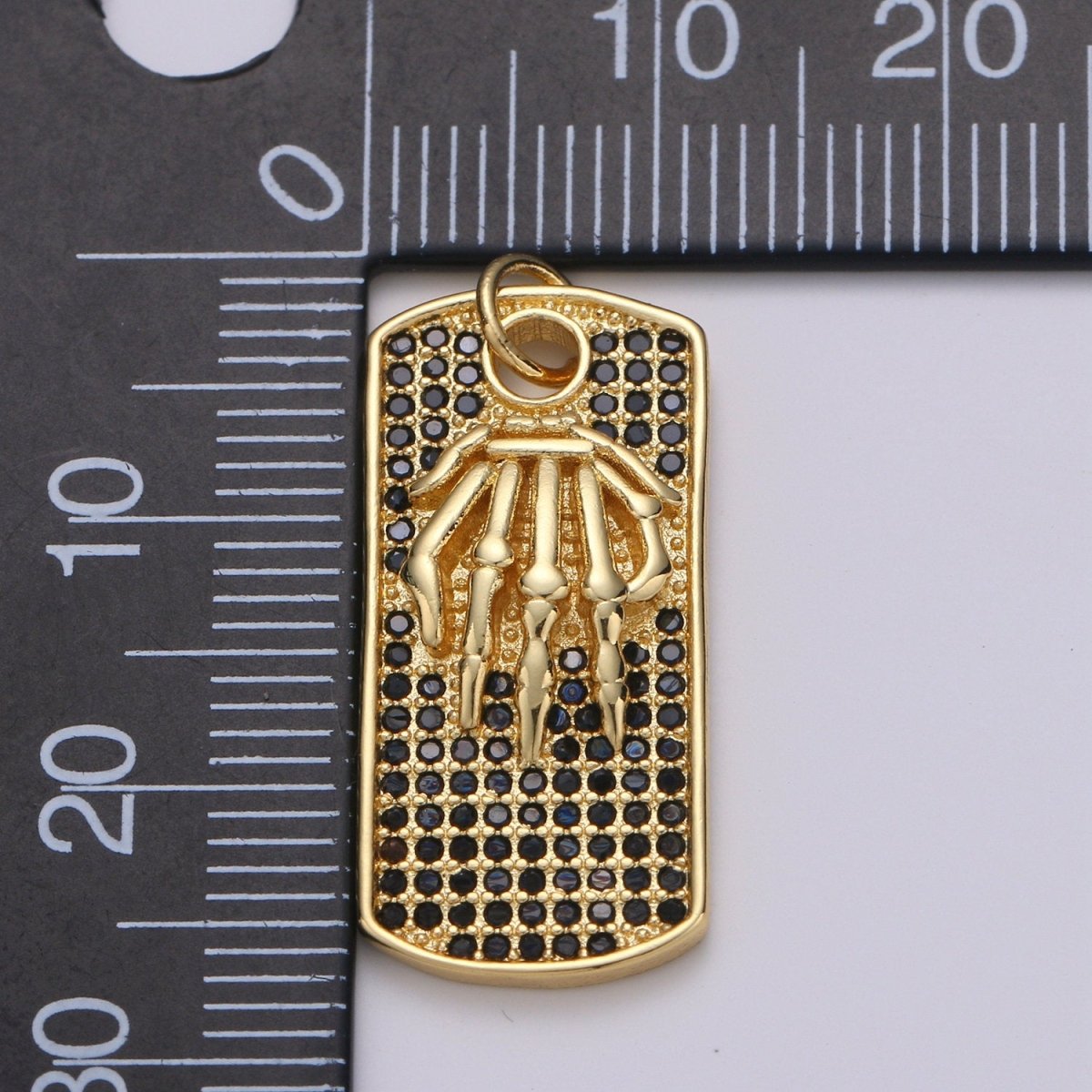 Gold Tag Skeleton Charm Gold plated Medallion, Skull Bone Pendant Necklace Charm for Halloween Men Gothic Inspired Necklace Supply,  D-134 D-135