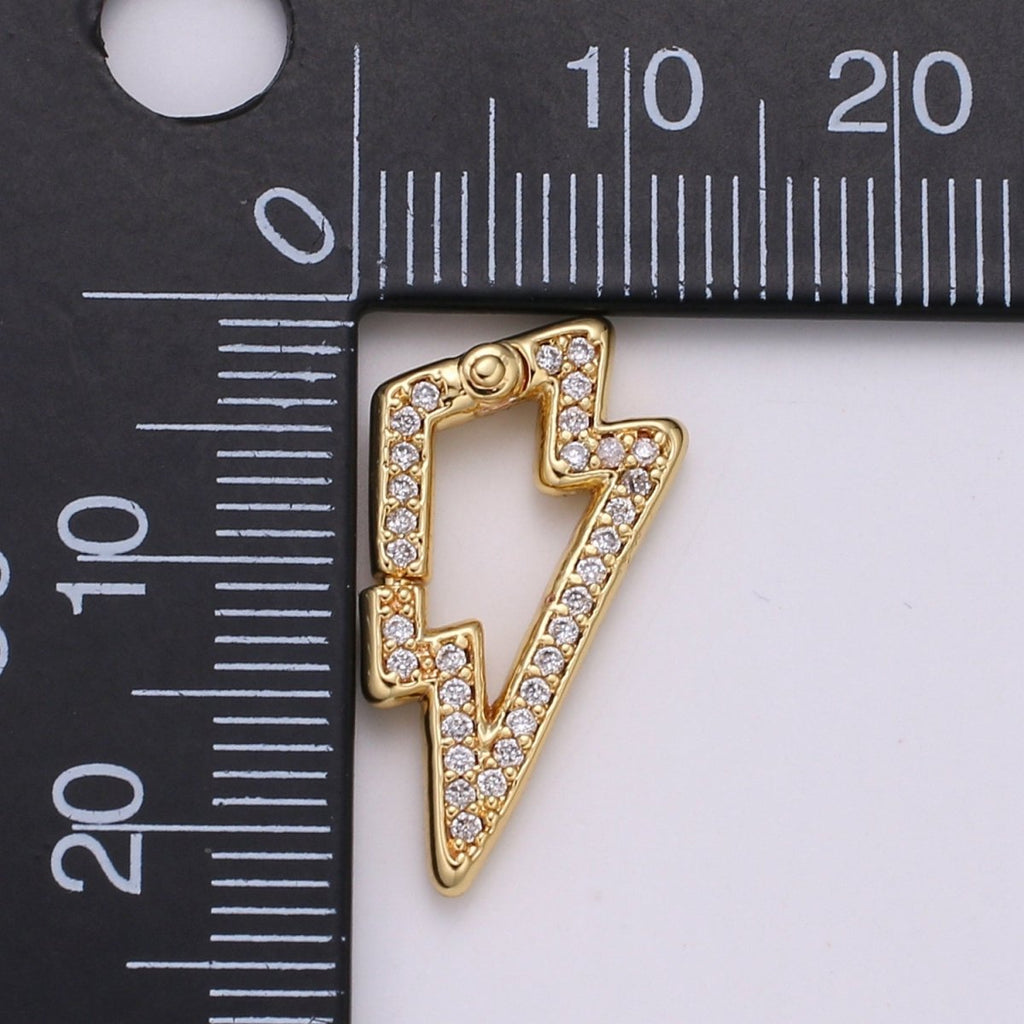 Gold Thunder Clasp Spring Gate Ring, Push Gate Ring Snap Click Lock 14K Gold plated Clasp for Link Necklace Bracelet Connector L-167~L-168 - DLUXCA
