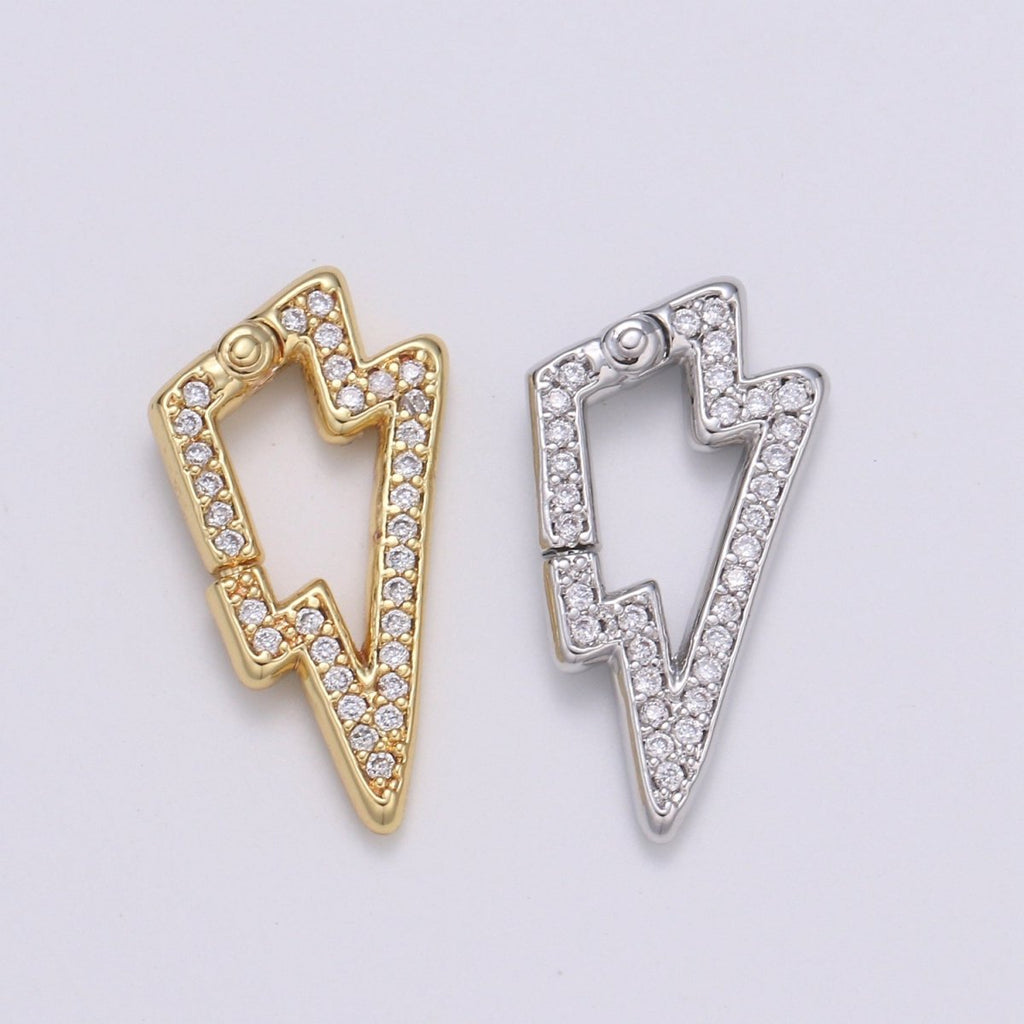 Gold Thunder Clasp Spring Gate Ring, Push Gate Ring Snap Click Lock 14K Gold plated Clasp for Link Necklace Bracelet Connector L-167~L-168 - DLUXCA