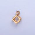Gold Tiny Cube Box Cubic Zirconia CZ Charm For Jewelry Making X-029 - DLUXCA