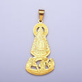 Gold Virgin Mary and Baby Jesus Pendant For Catholic Jewelry Making X-650 - DLUXCA