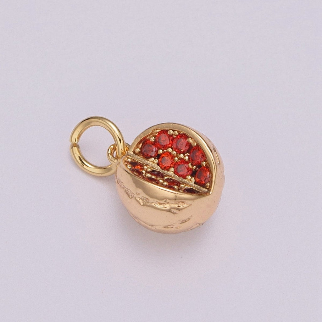 Gold Watermelon Charm Cubic Fruit Charm Summer Foodies Pendant Dangle Charms for Bracelet Necklace Earring Supply Component | M-768 - DLUXCA
