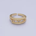 Gold Wrap Ring Clear Baguette Ring Green Baguette Ring Open Adjustable Jewelry O-1986  O-1987