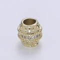 Golden Round Hive Shape Beads CZ Crystal Tiny Gold plated Geometric Shape Jewelry Making Beads B-354 - DLUXCA