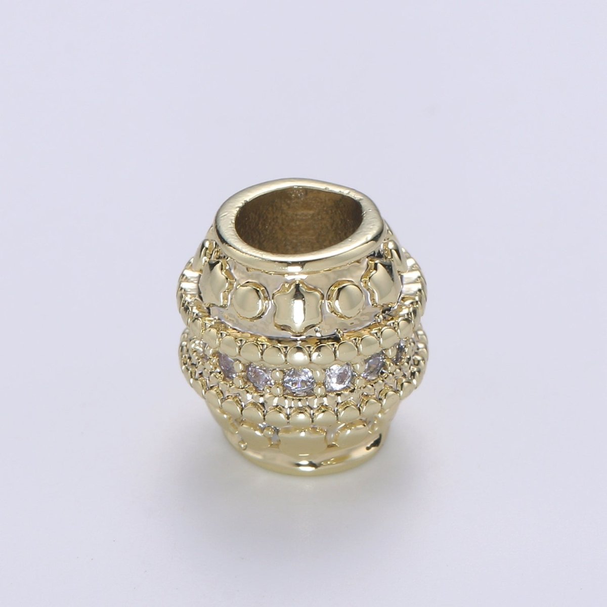 Golden Round Hive Shape Beads CZ Crystal Tiny Gold plated Geometric Shape Jewelry Making Beads B-354 - DLUXCA
