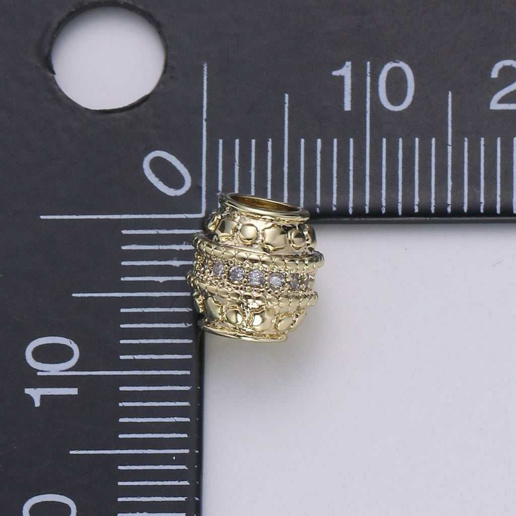 Golden Round Hive Shape Beads CZ Crystal Tiny Gold plated Geometric Shape Jewelry Making Beads B-354 - DLUXCA
