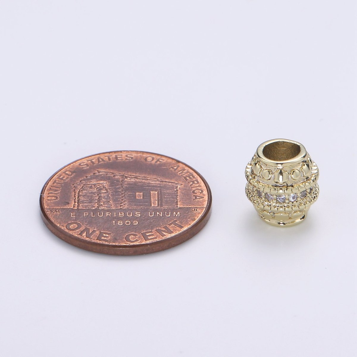 Golden Round Hive Shape Beads CZ Crystal Tiny Gold plated Geometric Shape Jewelry Making Beads B-354 - DLUXCA