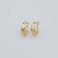 Golden Square Hole C Shape Circle Huggies Earrings, Plain Gold plated Geometric Curvy Shape Daily Wear Earring Jewelry P-123 - DLUXCA
