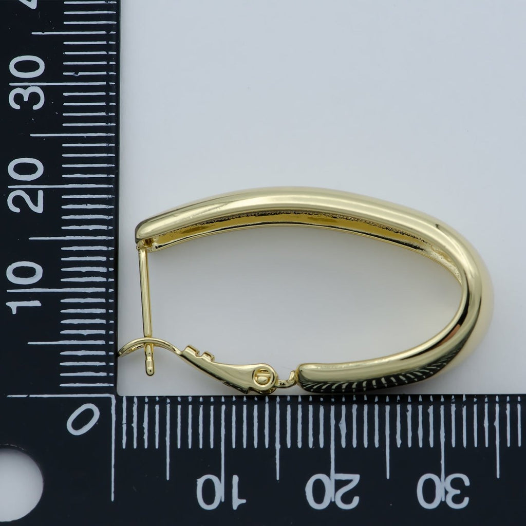 Golden Thin Huggies Earrings, Plain Gold plated Geometric Formal/Casual Earring Jewelry P-257 - DLUXCA