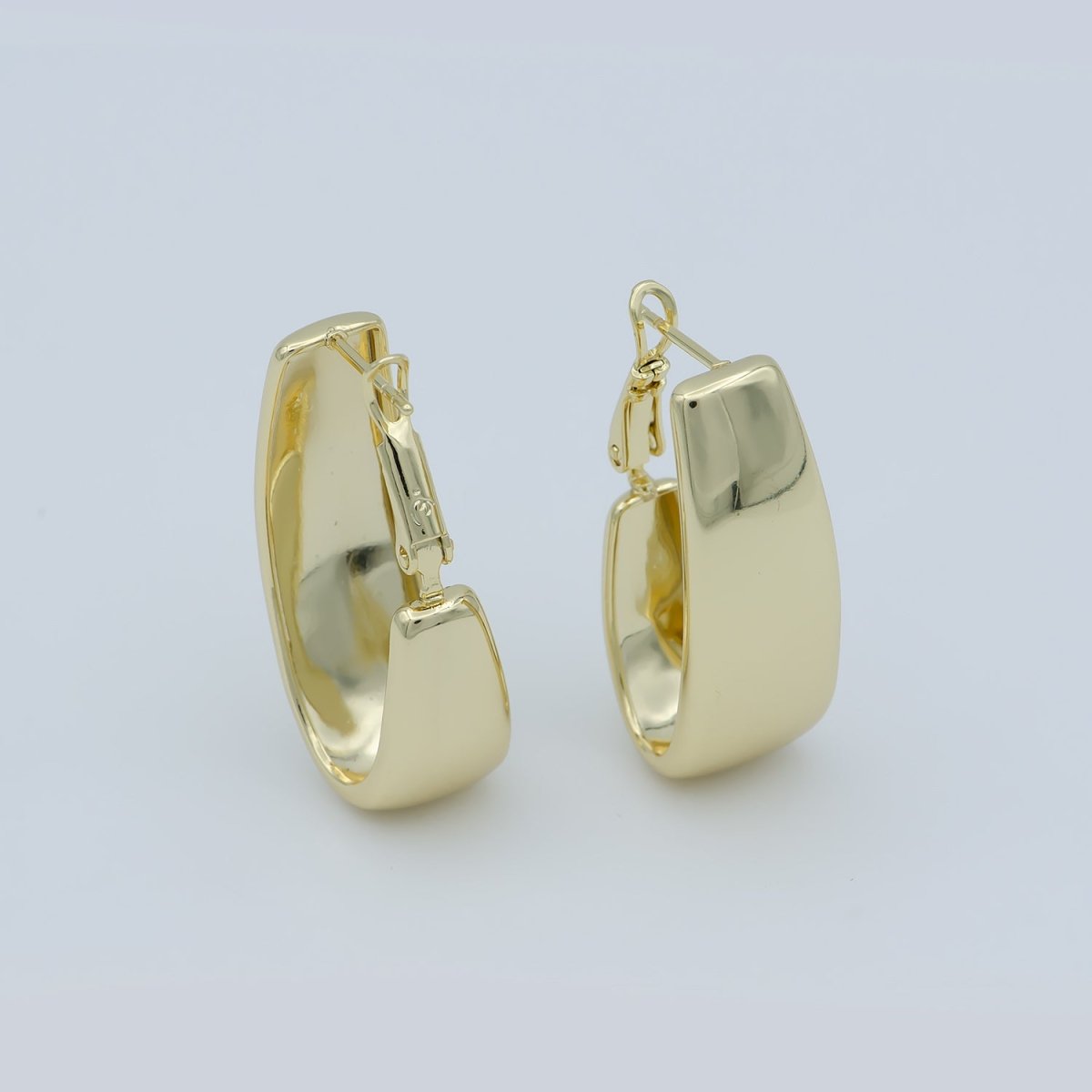 Golden Thin Huggies Earrings, Plain Gold plated Geometric Formal/Casual Earring Jewelry P-257 - DLUXCA