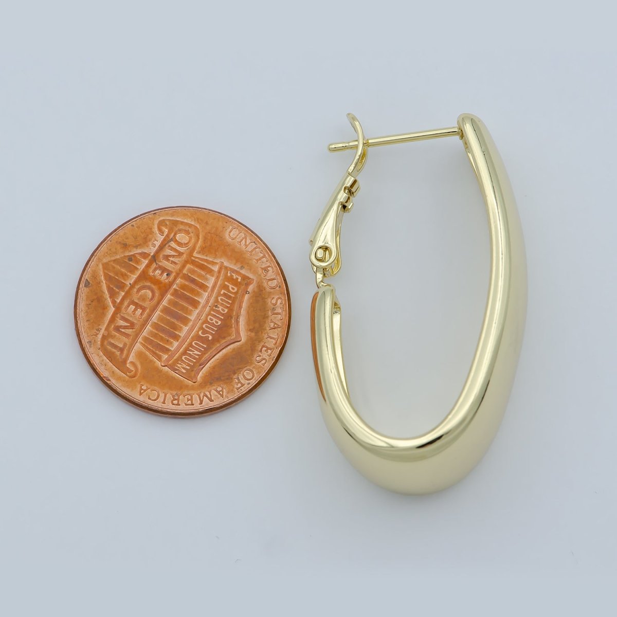 Golden Thin Huggies Earrings, Plain Gold plated Geometric Formal/Casual Earring Jewelry P-257 - DLUXCA
