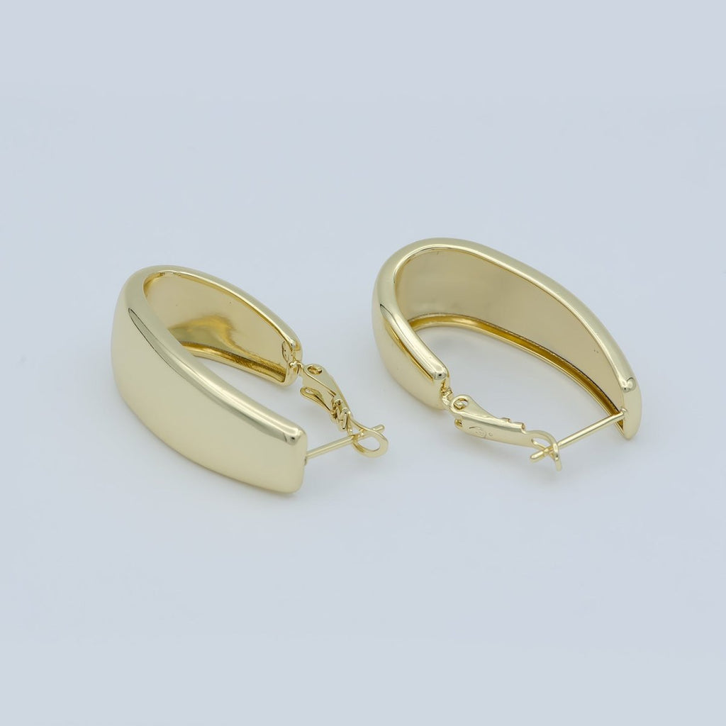 Golden Thin Huggies Earrings, Plain Gold plated Geometric Formal/Casual Earring Jewelry P-257 - DLUXCA