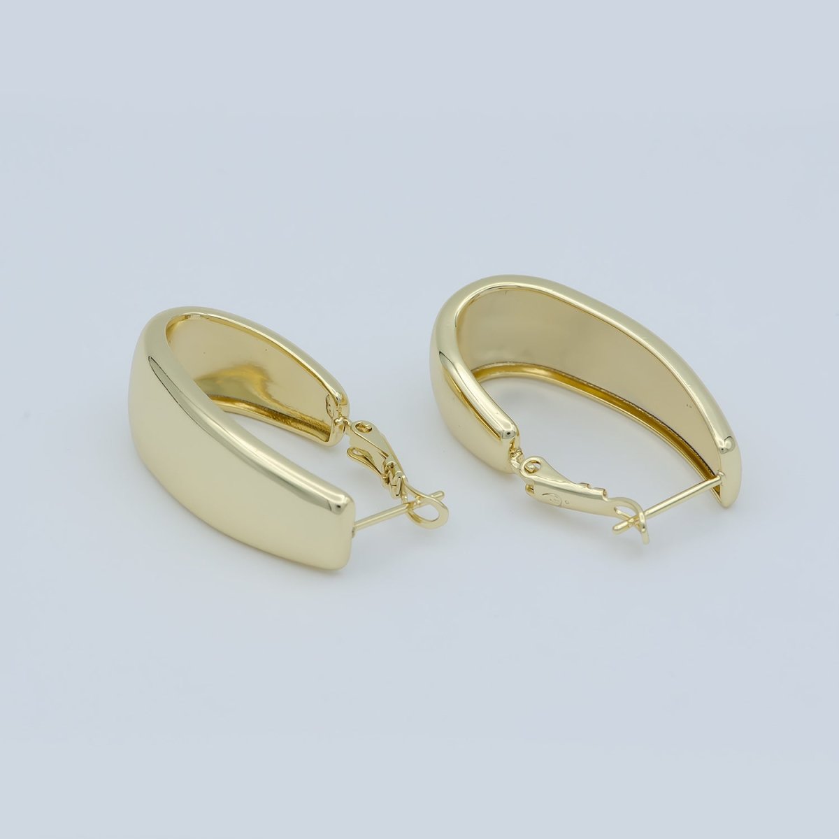 Golden Thin Huggies Earrings, Plain Gold plated Geometric Formal/Casual Earring Jewelry P-257 - DLUXCA