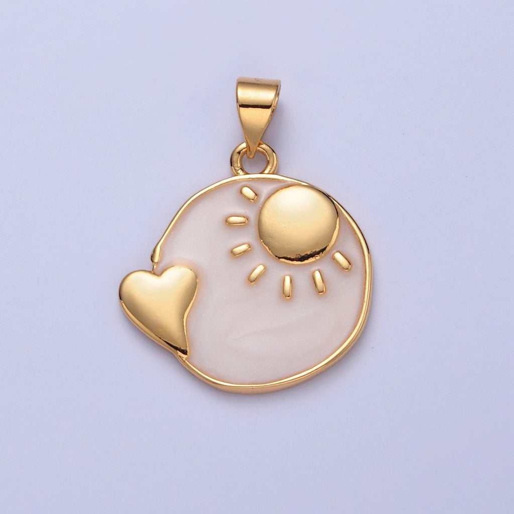 Good Morning Pendant Gold Sun Charm I-336 - DLUXCA