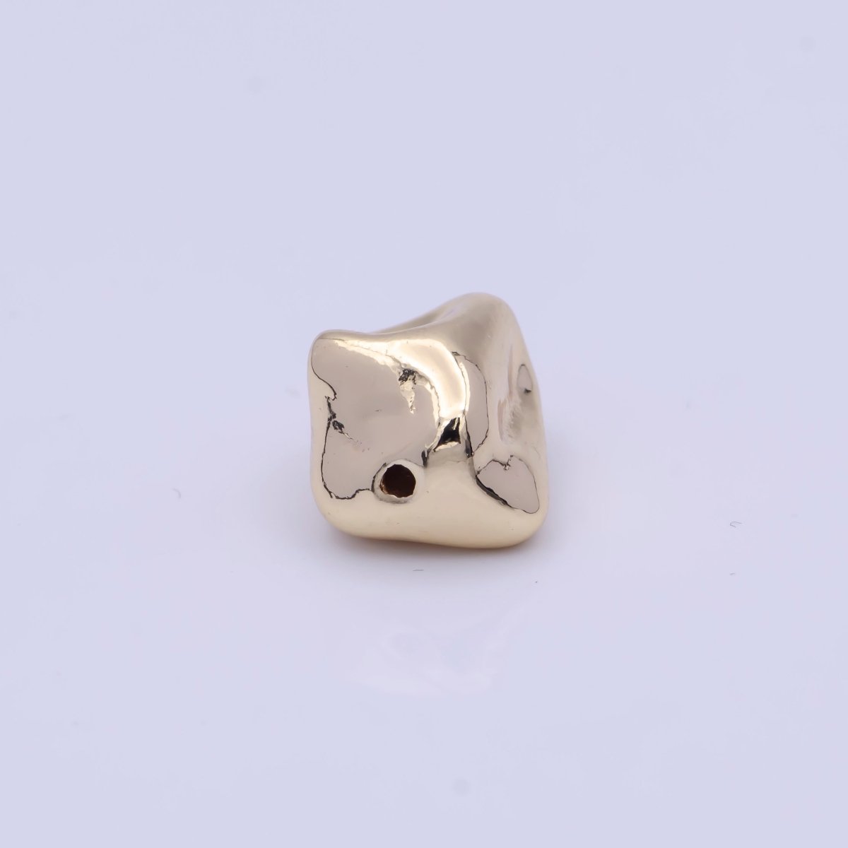 Hammered Geometric 14x10.3mm Gold Spacer Bead Findings For Bracelet Making B-118 - DLUXCA