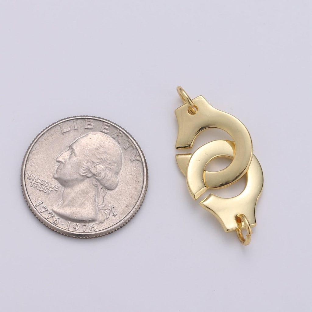 Hand Cuff Charm Connector Gold plated Clasp Connectors For DIY Necklace Bracelet Anklet Jewelry Making L-089 - DLUXCA